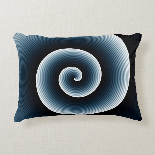 Preußisch Blue Spiral Muster Dekokissen (Vorderseite)