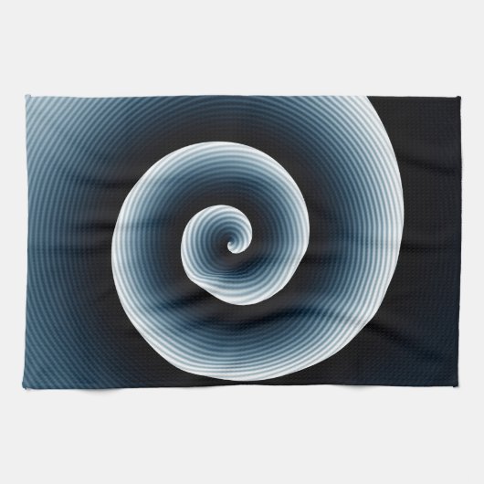 Preußisch Blue Spiral Muster Geschirrtuch (Horizontal)