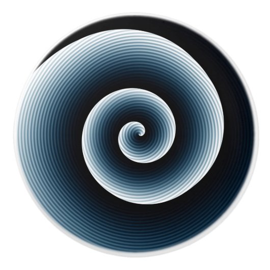 Preußisch Blue Spiral Muster Keramikknauf (Vorderseite)