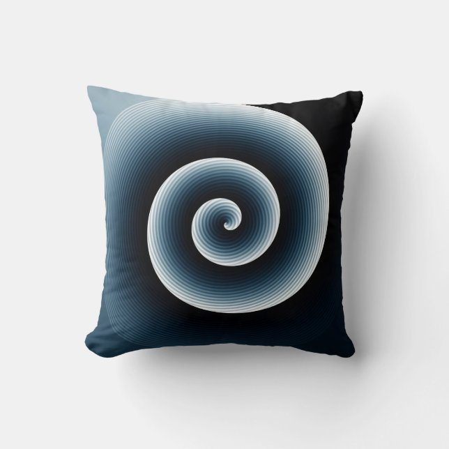 Preußisch Blue Spiral Muster Kissen (Vorderseite)