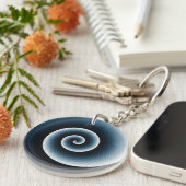 Preußisch Blue Spiral Muster Schlüsselanhänger (Vorderseite rechts)