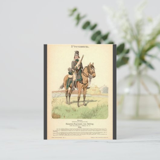 Preussisch Hussar Postkarte (Stehend Vorderseite)