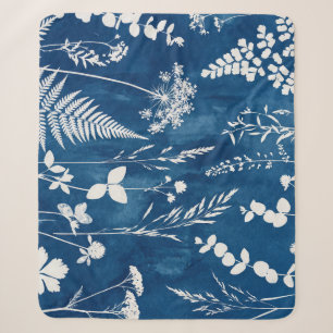 Preußisch Indigo Blau Cyanotyp Farn Botanische Kun Sherpadecke
