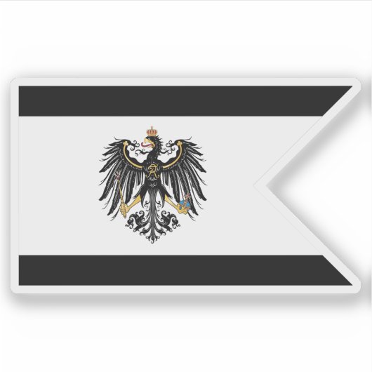 preußische Flagge - Ziviles Abzeichen (1892-1918) Aufkleber (Vorderseite)