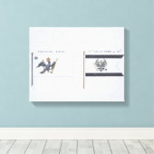 Preußische Flaggen, aus einem französischen Flagge Leinwanddruck (Insitu (Holzboden))