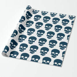 Preußisches Blau auf den weißen Skulls Geschenkpapier