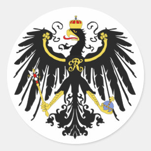 Preussisches Eagle - Flagge Preußens - Reichsadle Runder Aufkleber