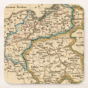 Preussisches Reich Rechteckiger Pappuntersetzer