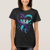 Prevention Awareness 988 Heart Teal And Purple  T-Shirt (Vorderseite)