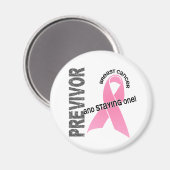 Previvor 1 Brustkrebs Magnet (Vorderseite/Rückseite)