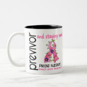 Previvor 9 Brustkrebs Zweifarbige Tasse (Links)