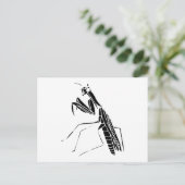 Preying Mantis-Silhouette Postkarte (Stehend Vorderseite)