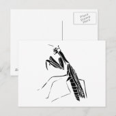 Preying Mantis-Silhouette Postkarte (Vorne/Hinten)