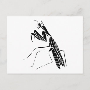 Preying Mantis-Silhouette Postkarte