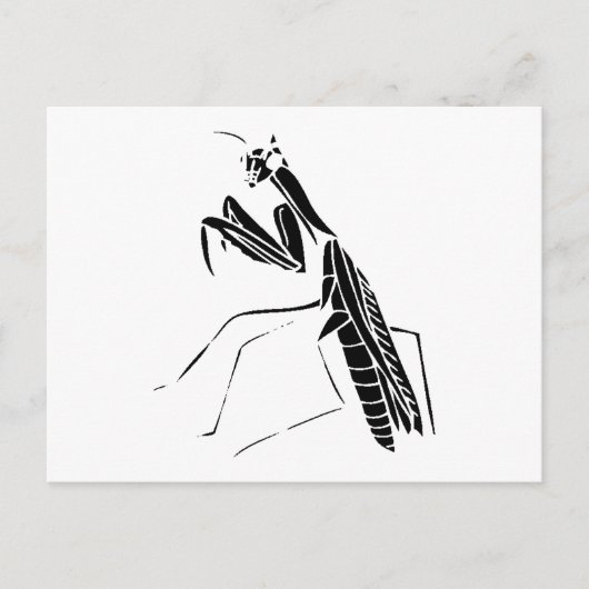 Preying Mantis-Silhouette Postkarte (Vorderseite)