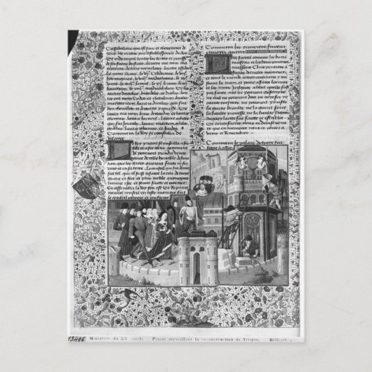 Priam beobachtet den Wiederaufbau der Troy Postkarte (Vorderseite)