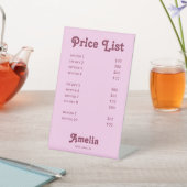 Price List Service Retro Pink  Sockelschild (In SItu)