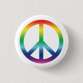 Price Peace Symbol Anti War lgbtq Gay Regenbogen Button (Vorderseite)