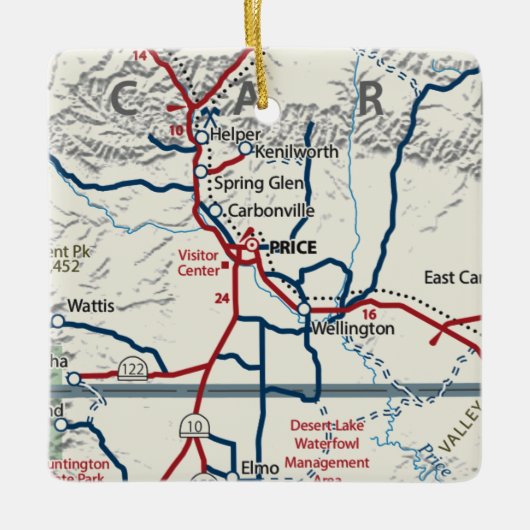 Price Utah Map Keramikornament (Vorderseite)
