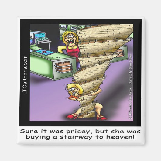 Pricey Himmlisch Treppe Funny Magnet (Vorne)