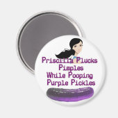 Pricilla Tongue Twister Magnet (Vorderseite/Rückseite)