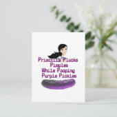 Pricilla Tongue Twister Postkarte (Stehend Vorderseite)