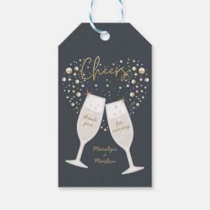 Prickelnde Prost Champagner Danke Geschenkanhänger