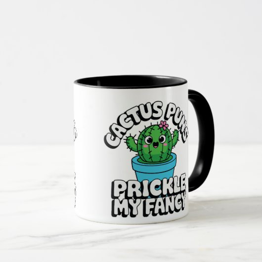 Prickle My Fancy – Cute Cactus Pun Tasse (VorderseiteRechts)