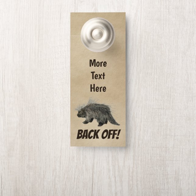 Prickle Porky auf altem Papier Türanhänger (Auf Knauf)