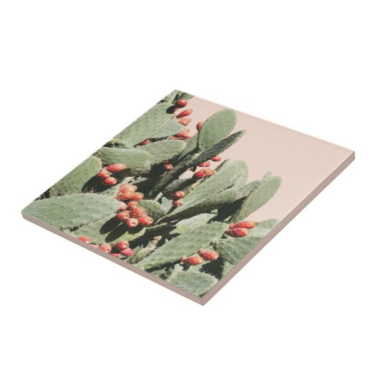 Prickley Birnen-Kaktus Fliese (Seite)