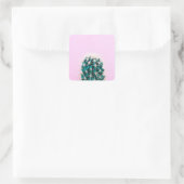 Prickley Cactus pink Quadratischer Aufkleber (Tasche)