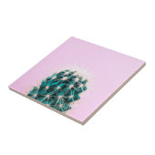 Prickley Kaktus auf Rosa Fliese (Seite)