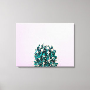 Prickley Kaktus auf Rosa Leinwanddruck