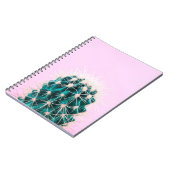 Prickley Kaktus auf Rosa Notizblock (Linke Seite)