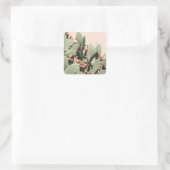 Prickley Pear Cactus Quadratischer Aufkleber (Tasche)