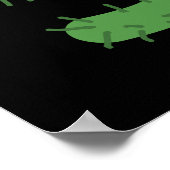 Pricklish Funny Cactus Puns Dark BG Poster (Ecke)