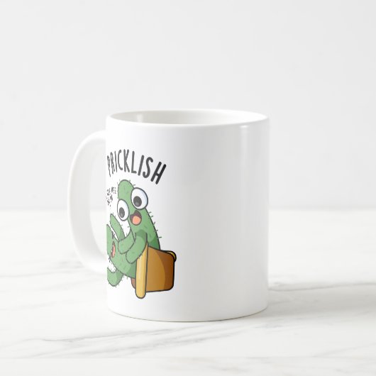 Pricklish Funny Cactus Puns Kaffeetasse (Vorderseite Links)