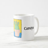 Prickly, aber niedlich, Ihr Name, Kakteen zeichnen Kaffeetasse (VorderseiteRechts)