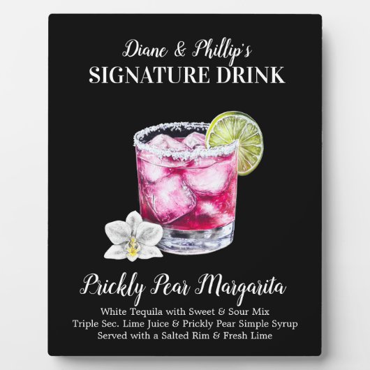 Prickly Birne Margarita Signature Drink Bar Sign Fotoplatte (Vorderseite)