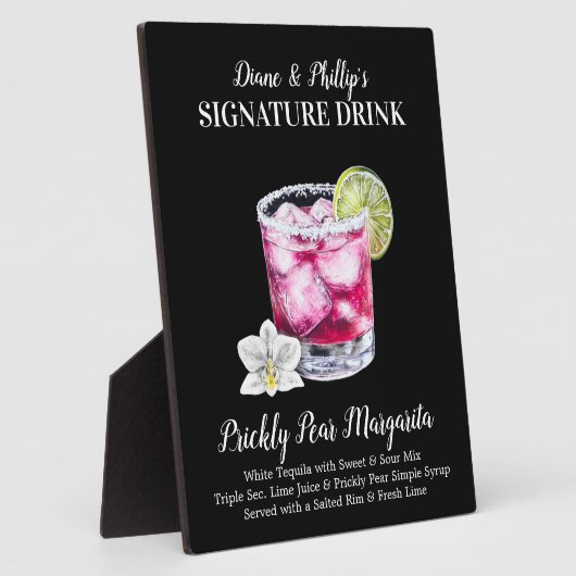 Prickly Birne Margarita Signature Drink Bar Sign Fotoplatte (Seite)