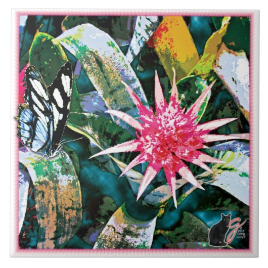 Prickly Bromie Keramik Tile Fliese (Vorderseite)