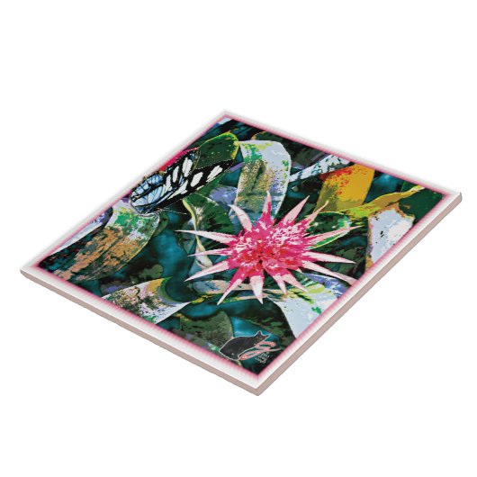 Prickly Bromie Keramik Tile Fliese (Seite)