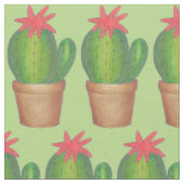 Prickly Green Cactus Blume Cacti Topted Pflanze Stoff (Nahaufnahme)