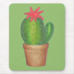 Prickly Green Cactus Garden Blume gepunktete Pflan Mousepad