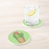 Prickly Green Cactus Garden Blume gepunktete Pflan Untersetzer (Seite)