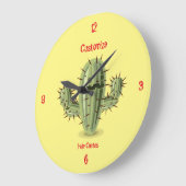 Prickly Irate Cactus Thunder_Cove Große Wanduhr (Winkel)