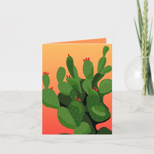 Prickly Pear Cacti Cactus Sunset Greeting Card Karte (Vorderseite)