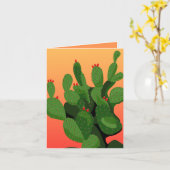 Prickly Pear Cacti Cactus Sunset Greeting Card Karte (Gelbe Blume)