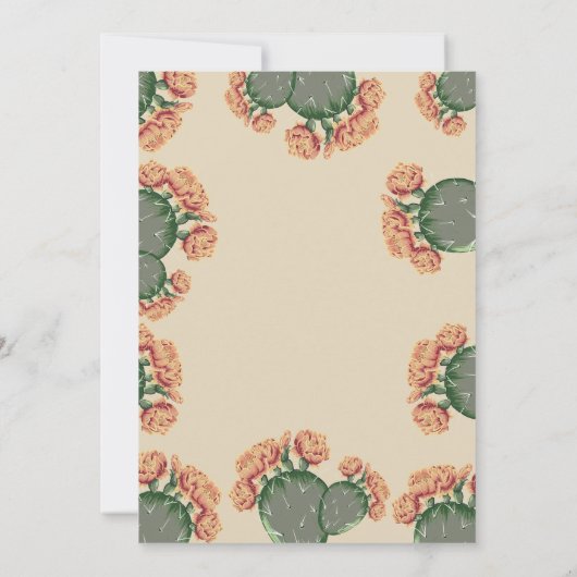 Prickly Pear Cactus Blume Elegante Cactus Wedding Einladung (Rückseite)
