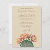 Prickly Pear Cactus Blume Elegante Cactus Wedding Einladung (Vorderseite)